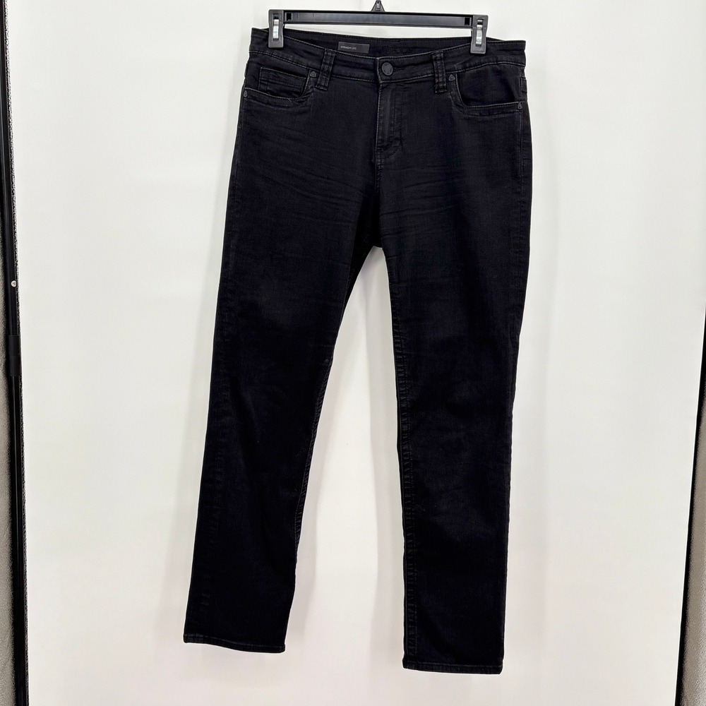 KUT from the Kloth Womens Straight Leg Black Jeans Size 14 KP560ME9SF Stretch
